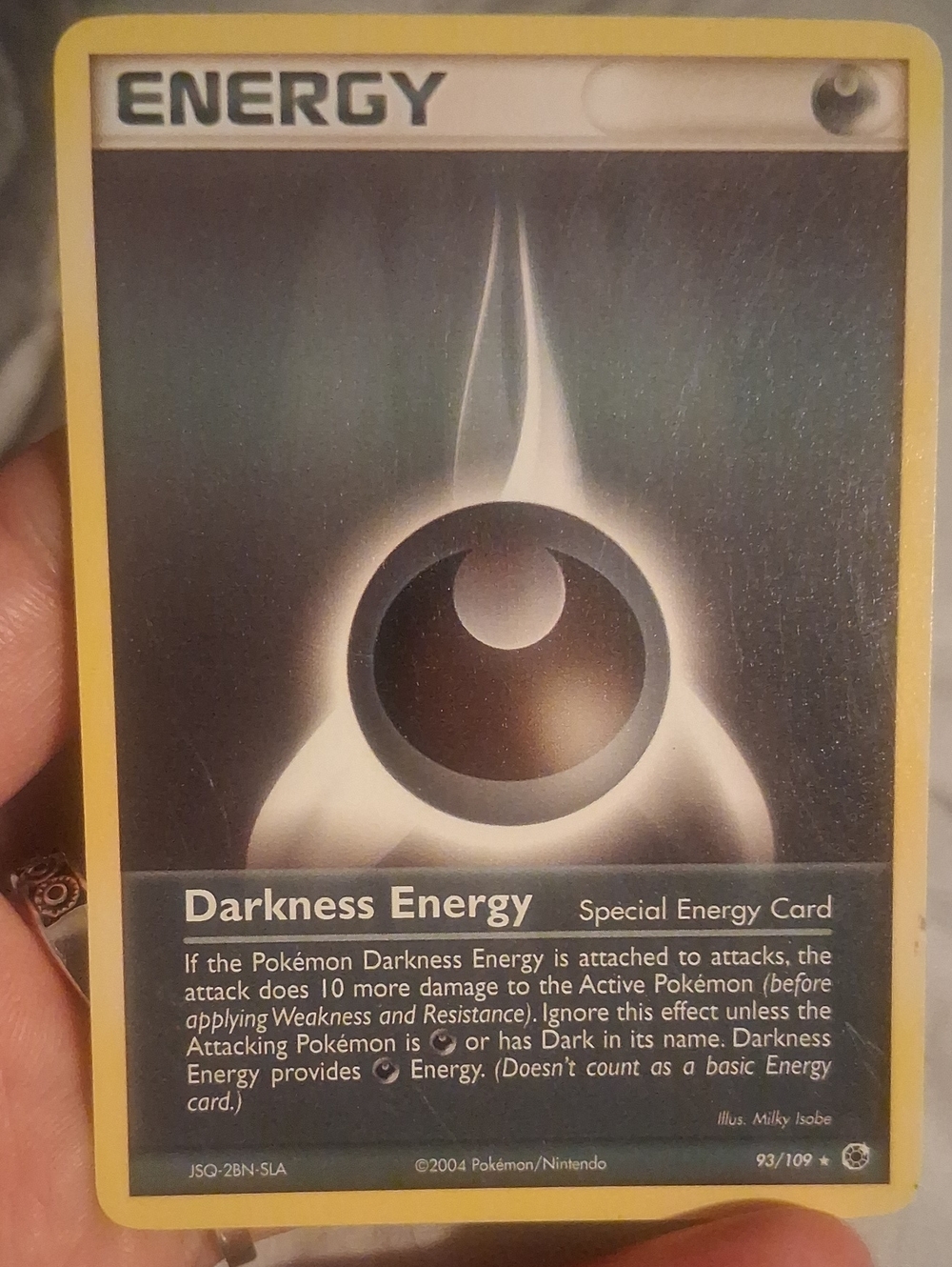 Pokemon Darkness Energy Card Yellow Border Black Symbol